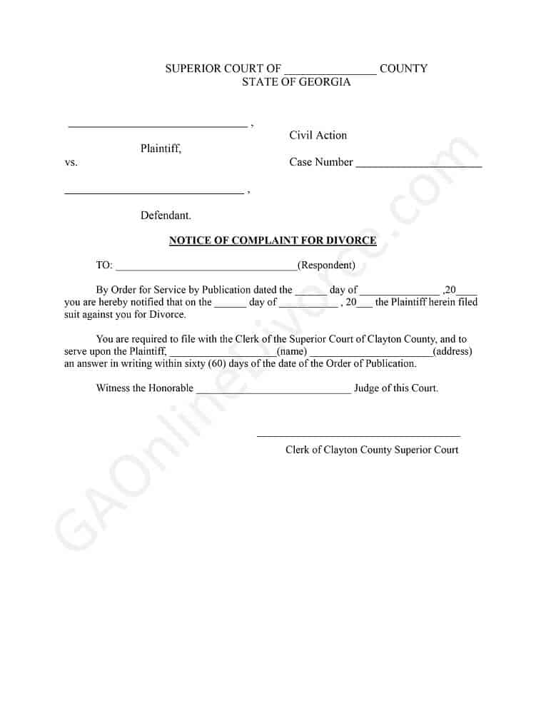 notice of complaint diy