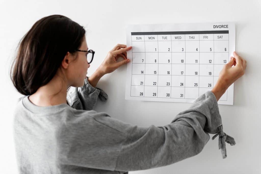 scheduling time for divorce