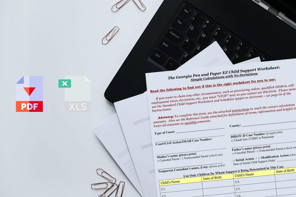 Georgia Child Support Worksheet PDF